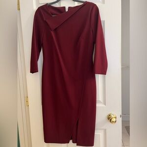 Calvin Klein Burgundy Asymmetrical Dress